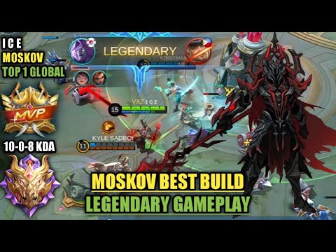 BLOOD SPEAR - MOSKOV BEST BUILD LEGENDARY GAMEPLAY | TOP 1 GLOBAL MOSKOV - I C E | MOBILE LEGENDS