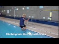 Swim Video Model Climbing Into The Pool With Stairs