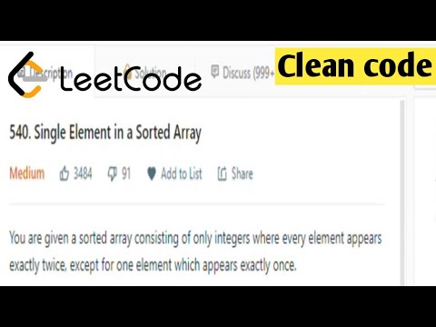 Single Element In A Sorted Array Leetcode 540 Leetcode 540 Java Solution Leetcode 540 Solution