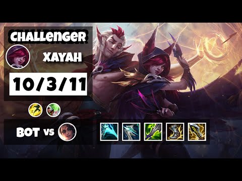 Xayah Gameplay Challenger Replay S11 - 11.8 Bot Lane (10/3/11) - KOREAN