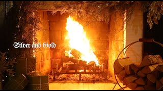 Sarah McMillan  - &quot;Silver &amp; Gold&quot; | Christmas Yule Log Fireplace
