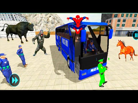 US Police Bus Simulator Game - Us Police Uphill Bus Driving Simulator - Android Gameplay #45