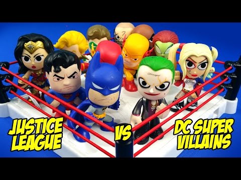 Justice League vs DC Supervillains Toys Shake Rumble Match // RUMBLE LEAGUE by KIDCITY