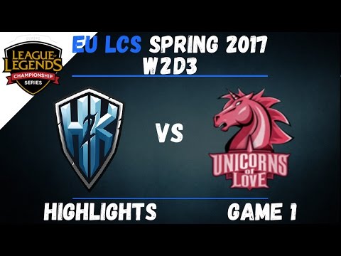H2K vs UOL Highlights Game 1 EU LCS 2017 Spring W2D3 H2K Gaming vs Unicorns of Love