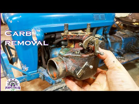 Old Ford Tractor Carburetor Removal. Workmaster 601. Replacing spark plugs. Marvel-Schebler