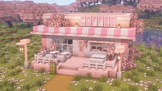 [Minecraft] How to Build a Cute Cherry Blossom Cafe / Pale Oak / Tutorial