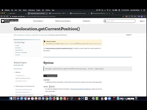 JavaScript GeoLocation API