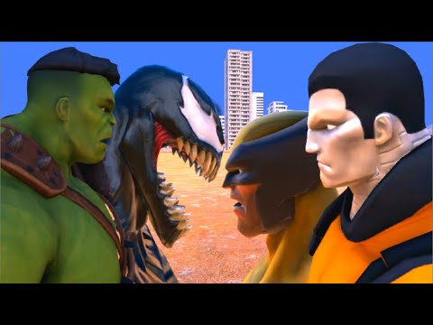 Hulk & Venom vs Colossus & Wolverine - EPIC Fight