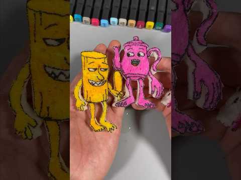 DIY Tung tung tung sahur toy with magic sponge#diy#tungtungtungsahur #italianbrainrot