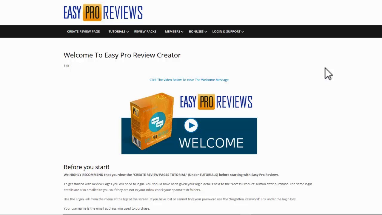 Easy Pro Reviews Packs Demo Video