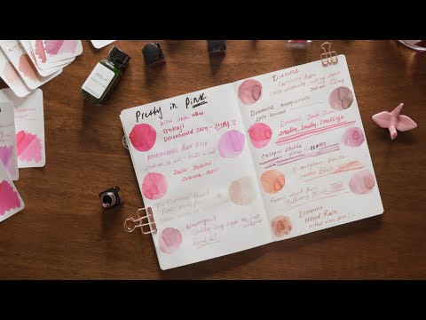 Pink Fountain Pen Inks 🌸 | Swatching My Collection