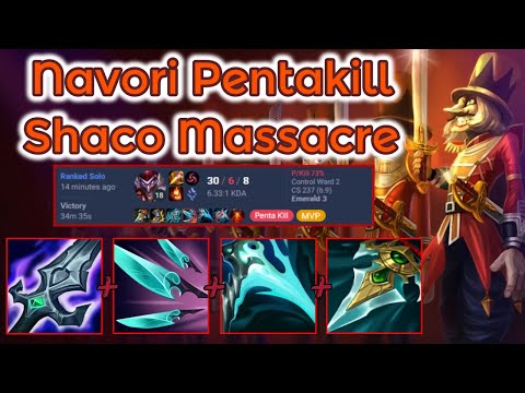 30 Kills Navori Shaco Build + Pentakill - S13 [League of Legends] Full Gameplay - Infernal Shaco