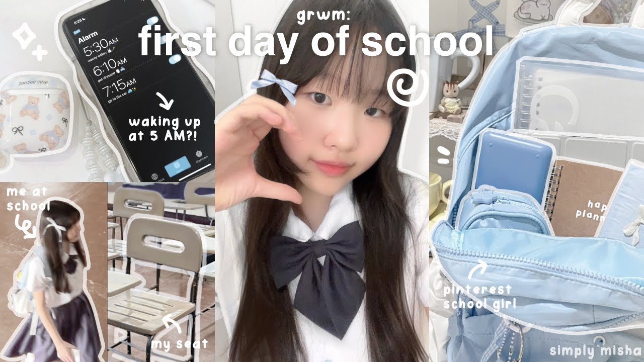 GRWM first day of school [sophomore year] 💬📓: glimpse of my first day at school, last day of summer