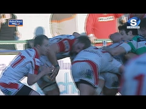 Ulster drive forward but backs tackled into touch - Benetton Treviso v Ulster 23rd Feb 2014