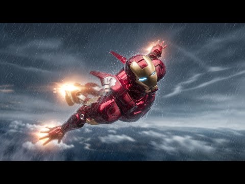7 Hours of Iron Man Flying Through Rain Storm | Rain Sounds + Visuals For Background & Sleep