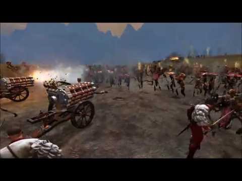 6000 Skeletons vs. 35 Helblaster Volley Guns Total War: Warhammer