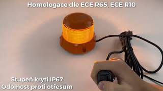 Robustní PROFI oranžový LED maják, oranž.hliník, 48W, ECE R65