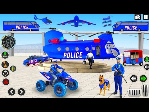 US Police Car & ATV Quad Bike Transport Plane in Car Driving Games 3D Android Gameplay