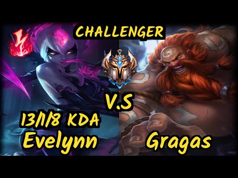 Minerva (EVELYNN) vs GRAGAS - 13/1/8 KDA JUNGLE CHALLENGER GAMEPLAY - BR