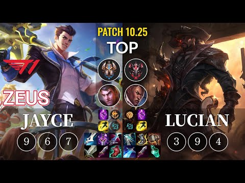 T1 Zeus Jayce vs Lucian Top - KR Patch 10.25