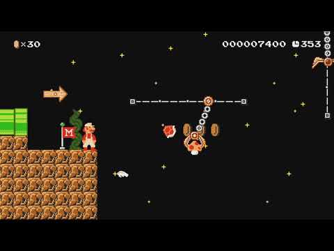 A Simple Claw Swinging Level by ŹăçķĠ568 - Super Mario Maker 2 - No Commentary 1bx