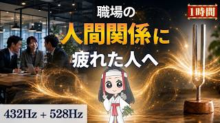 【人間関係 ストレス】苦手な人がいるあなたへ｜人間関係のストレスを解消し心を休める1時間｜純正律 432Hz＋528Hz×奇跡の音叉