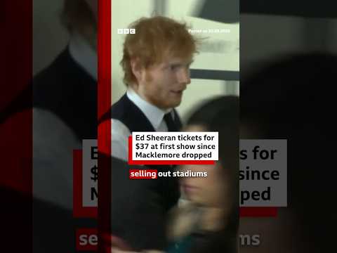 Ed Sheeran tickets for $37 at first show since Macklemore dropped. #EdSheeran #BBCNews