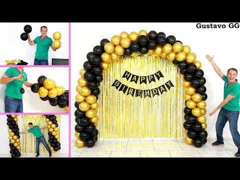 BIRTHDAY decoration ideas at home 🤩 how to decorate balloons for birthday 😍 balloon arch tutorial