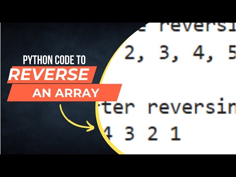 Reverse An Array In Python With Using In Built Function Reverse An Array Array Python