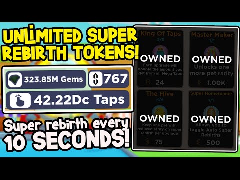 How To Super Rebirth Every 10 Seconds In Tapping Simulator! *BUYING MAX EVERYTHING*