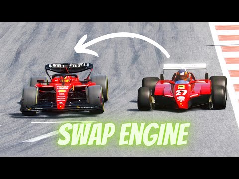 Ferrari F1 2023 vs Ferrari F1 1982 - SWAP ENGINE - WHO WILL WIN? Imola GP