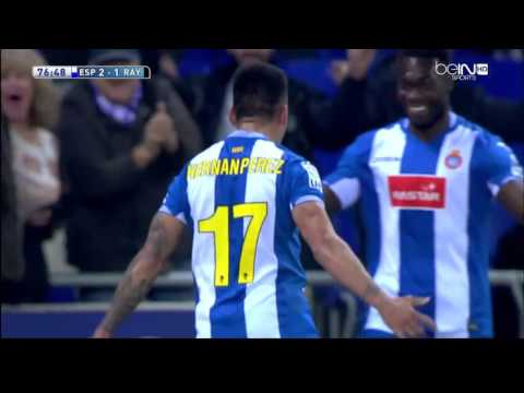 Hernan Perez volley goal for Espanyol against Rayo (2-1)