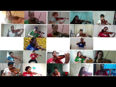 NEOJIBA Conectado - Integrantes dos Núcleos Territoriais tocando a peça "Allegro"