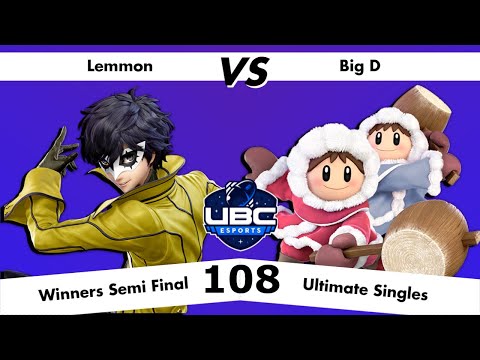 UBC Weekly #108 - Winners Semi Final - Lemmon (Joker) Vs. Big D (Ice Climbers) - SSBU