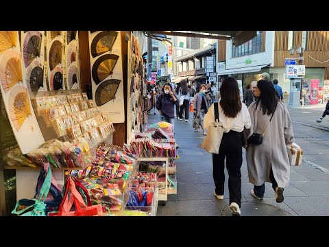 4K Korea - Walking from Insa-dong to Samcheong-dong, Shopping Street for Traditional Goods