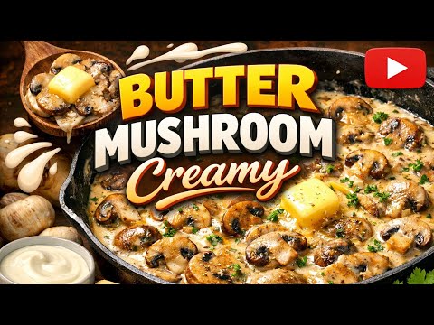 Creamy Butter Garlic Mushrooms|Garlic Mushroom Recipe |Veg starters recipe|Whitecsauce Mushroom