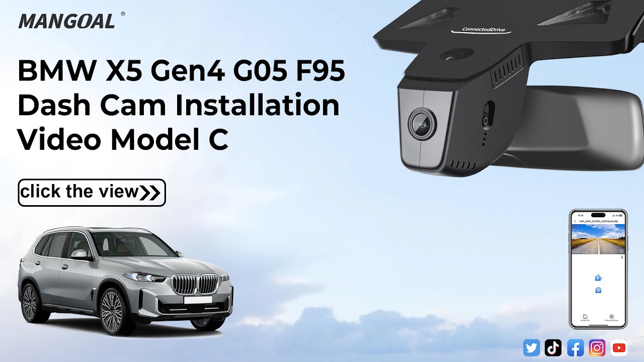 BMW X5 Gen4 G05 F95 X5 M,M60i sDrive40i xDrive40i Mangoal dash cam 008D-1 Installation