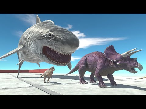 Escape from Megalodon (Dinosaurs) - Animal Revolt Battle Simulator