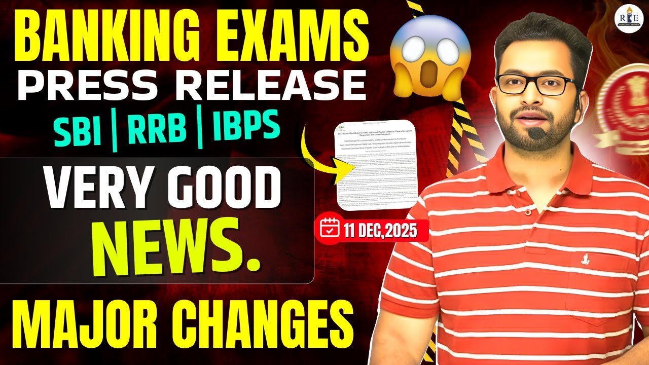 Very Good News for Banking Aspirants 🤝🔥 | Press Release| IBPS, SBI | Major changes | Shubham Sir