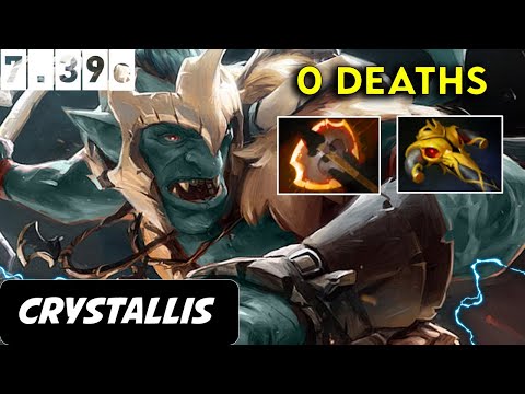 Crystallis Troll Warlord Safelane 0 Deaths - Dota 2 Patch 7.39e Pro player Full Gameplay