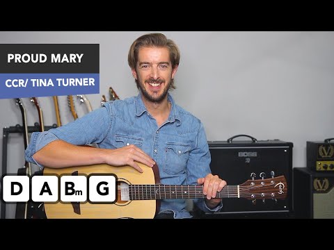 Proud Mary Guitar Lesson Tutorial Tina Turner/ CCR - Easy guitar songs Andy Guitar