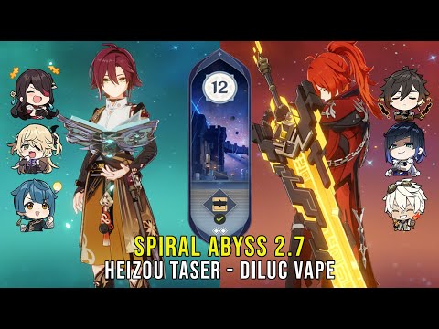 C0 Heizou Taser and C4 Diluc Vape - Genshin Impact Abyss 2.7 - Floor 12 9 Stars
