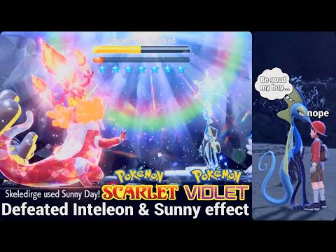 Pokémon Scarlet & Violet - Inteleon 7* Stars Tera Raid & Defeated Sunny Effect! All Moved