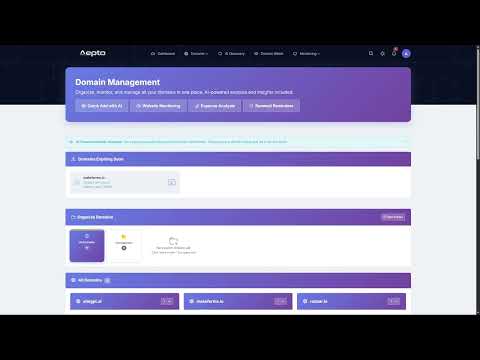 Domain Folder Management | AI Domain Monitoring by Aepto