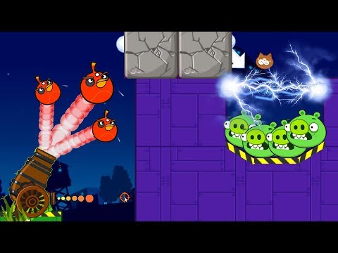 Angry Birds Cannon Collection 4 - BLAST ALL PIGGIES INSIDE BLACK HOLE WITH THUNDER BIRDS!