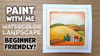 Beginner Watercolor Tutorial 🎨 | Paint a Whimsical Landscape With Me