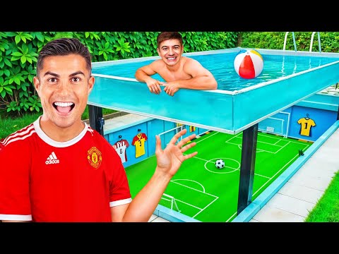 They built a SECRET Soccer Field | Ronaldo vs Messi