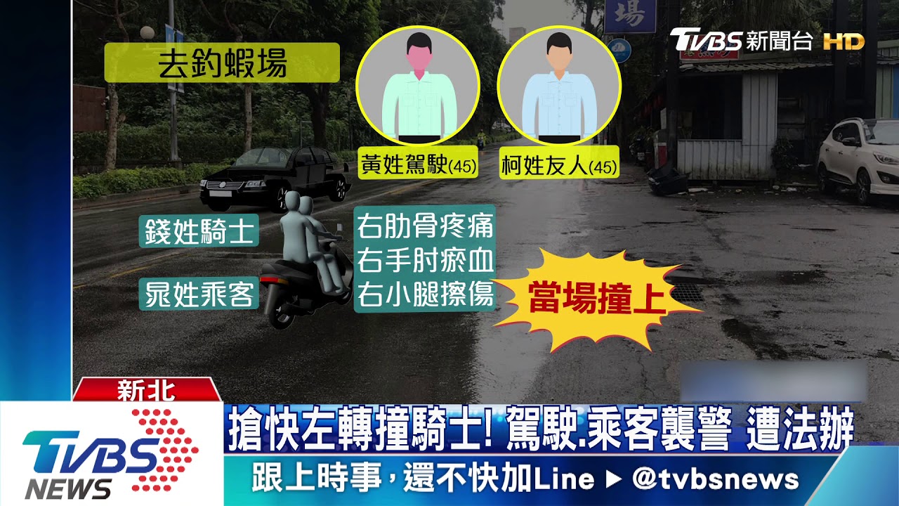 酒駕撞騎士還打警! 警噴辣椒水制伏2人
