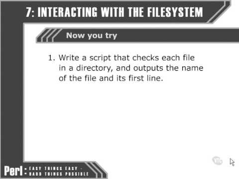 VTC Player   Perl Fundamentals, Now you try  Interacting with Filesystems