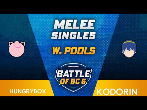 Hungrybox (Jigglypuff) vs KoDoRiN (Marth) - Melee Singles Winners Top 64 - Battle of BC 6